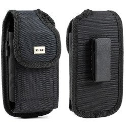 360 Rotating Extendable Vertical Vinyl Belt Clip Pouch Large 21 (Black)